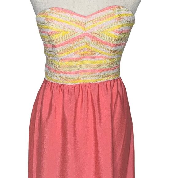 Anthropologie Hutch Coral Strapless Maxi Dress| Size 4 - Picture 5 of 11